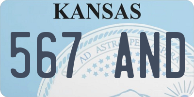 KS license plate 567AND