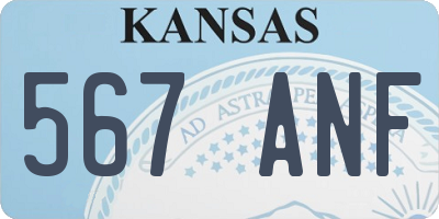 KS license plate 567ANF