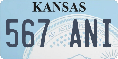 KS license plate 567ANI