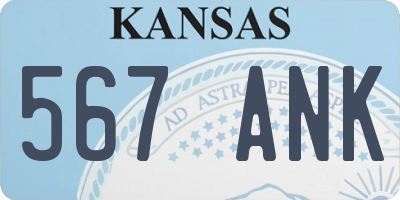 KS license plate 567ANK