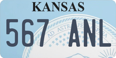 KS license plate 567ANL