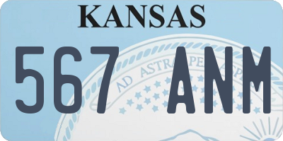KS license plate 567ANM