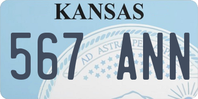 KS license plate 567ANN