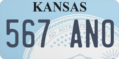 KS license plate 567ANO