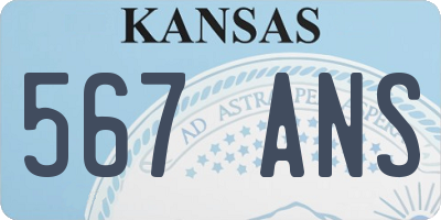 KS license plate 567ANS