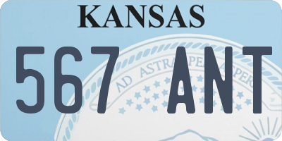 KS license plate 567ANT
