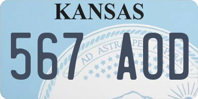 KS license plate 567AOD
