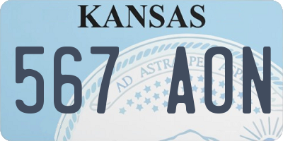 KS license plate 567AON