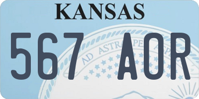 KS license plate 567AOR