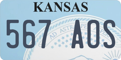 KS license plate 567AOS