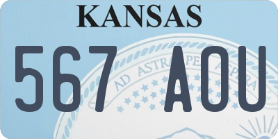 KS license plate 567AOU