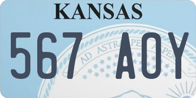 KS license plate 567AOY