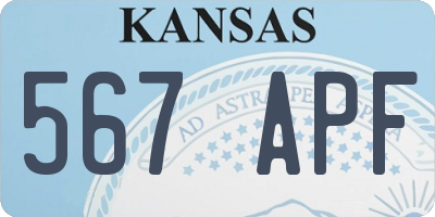 KS license plate 567APF