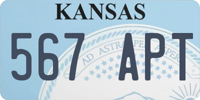 KS license plate 567APT