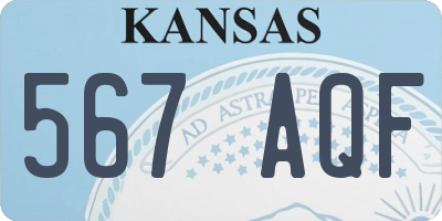 KS license plate 567AQF