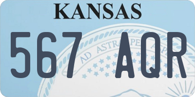 KS license plate 567AQR