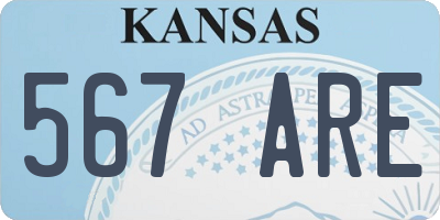 KS license plate 567ARE