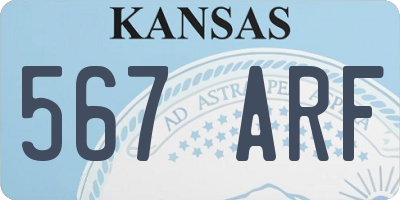 KS license plate 567ARF