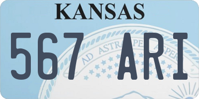 KS license plate 567ARI