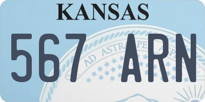 KS license plate 567ARN