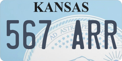 KS license plate 567ARR