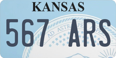 KS license plate 567ARS