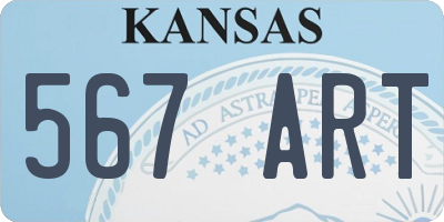 KS license plate 567ART
