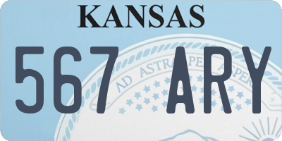 KS license plate 567ARY