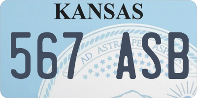 KS license plate 567ASB
