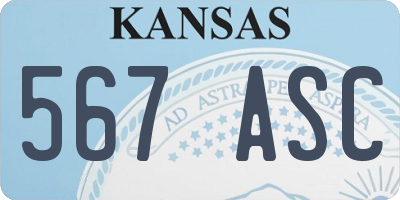 KS license plate 567ASC