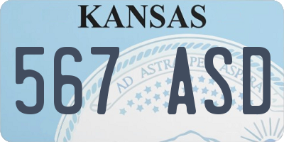 KS license plate 567ASD