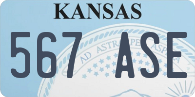 KS license plate 567ASE