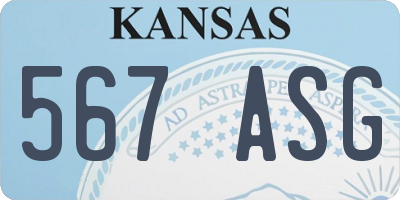 KS license plate 567ASG