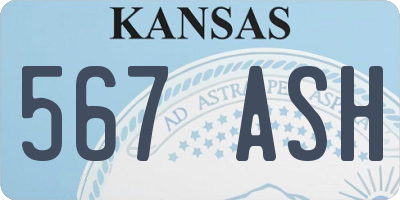 KS license plate 567ASH
