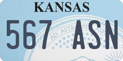 KS license plate 567ASN