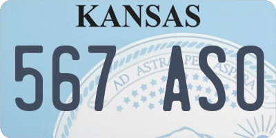 KS license plate 567ASO