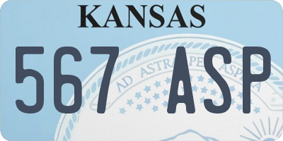 KS license plate 567ASP