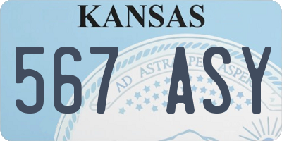 KS license plate 567ASY