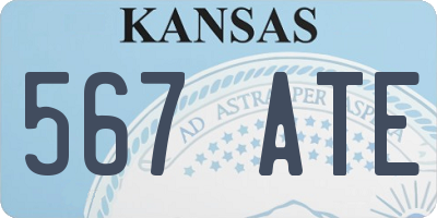 KS license plate 567ATE