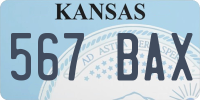 KS license plate 567BAX