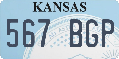 KS license plate 567BGP