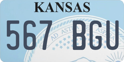 KS license plate 567BGU