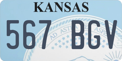 KS license plate 567BGV