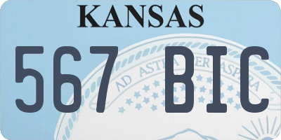 KS license plate 567BIC