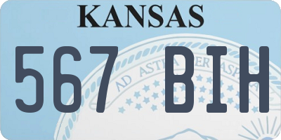 KS license plate 567BIH