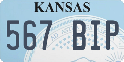 KS license plate 567BIP