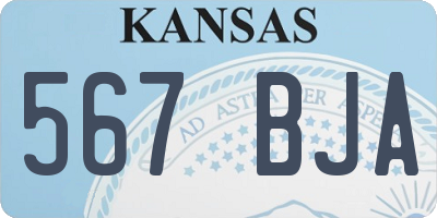 KS license plate 567BJA
