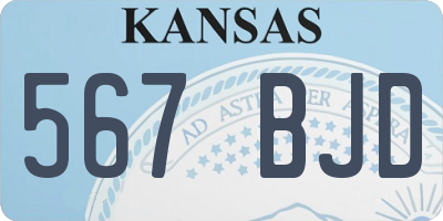 KS license plate 567BJD