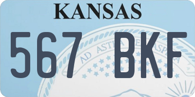 KS license plate 567BKF