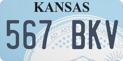 KS license plate 567BKV